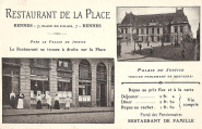 Restaurant de la Place, 7 place du Palais. Carton format carte postale. Coll. YRG