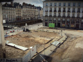 La Place Saint Germain à Rennes le 01 février 2014 pendant les travaux de la future ligne B du métro