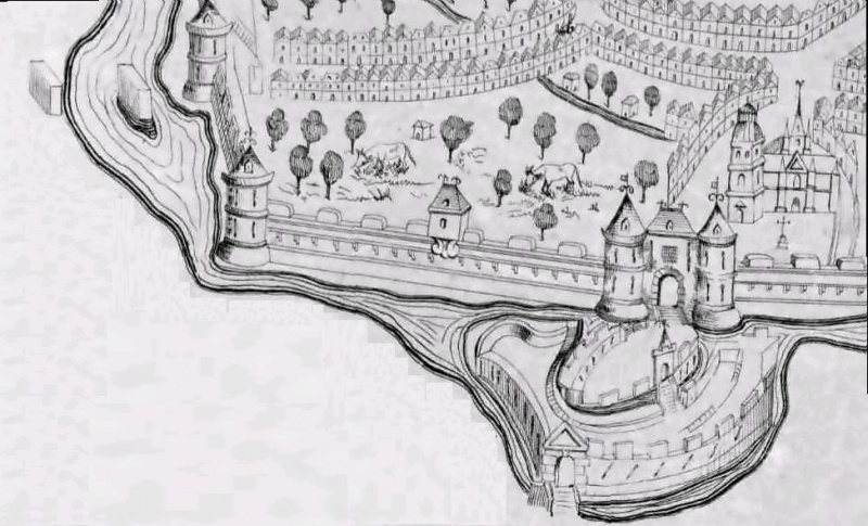 Fichier:Plan de 1616 (Porte Toussaint).jpg