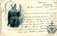 Carte de service société Duguesclin. Roscoff - Une sans Souci. Imp Fr simon, Rennes. Carte postale voyagé 1901. Coll. YRG