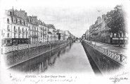 Le Quai Dugay-Trouin (sic). Carte postale Dubois, Papeterie, Rennes, voyage 1904. Coll. YRG