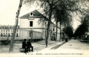 Quartier de Guines et Boulevard de la Tour d'Auvergne. Carte postale W.L. 528 (Warnet-Lefèvre). Coll. YRG et AmR 44 Z 2400