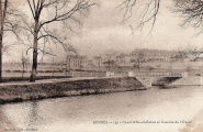 Canal d'Ille et Rance et Caserne de l'Ouest. Andrieu, édit., Morlaix 137, vers 1903. Coll. YRG et AmR 44Z0823
