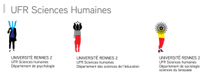 3 logos des départements de l'UFR Sciences Humaines