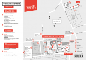 Plan de l'IGR-IAE RENNES et de l'IPAG - campus centre de l'université Rennes 1