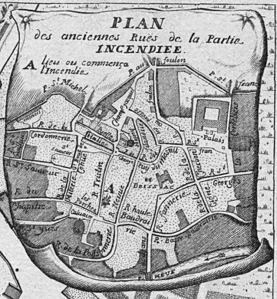 Fichier:Plan de 1726 (partie incendiee).jpg