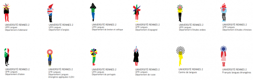 Image avatars des différents départements de formation de l'UFR Langues
