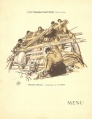 Pêcheurs bretons. Composition de M.Méheut. Menu du 28 juin 1936 du S.S. "Paris" de la Cie Gle Transatlantique, croisière Raymond Whitecomb