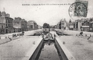 L'Ecluse du Canal d'Ille-et-Rance au pont de la Mission. Carte postale N. Le Trionnaire, voyagé 1921. Coll. YRG et AmR 44Z1363