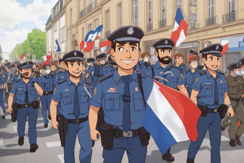 Fichier:RPG 40 Un dessin anim style cartoon reprsentant des policiers 3.jpg