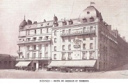Hôtel Du Guesclin et Terminus. Carte postale voyagé 1935. L'immeuble a été surélevé par rapport à ce qu'il était en 1906