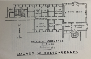 Locaux de Radio Rennes au palis du Commerce, aile ouest(Arch. de Rennes