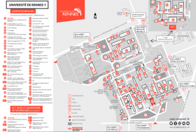 Plan du campus Beaulieu de l'université Rennes 1