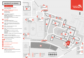 Plan du campus santé de Villejean de l'université Rennes 1